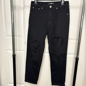 boohoo black ripped jeans